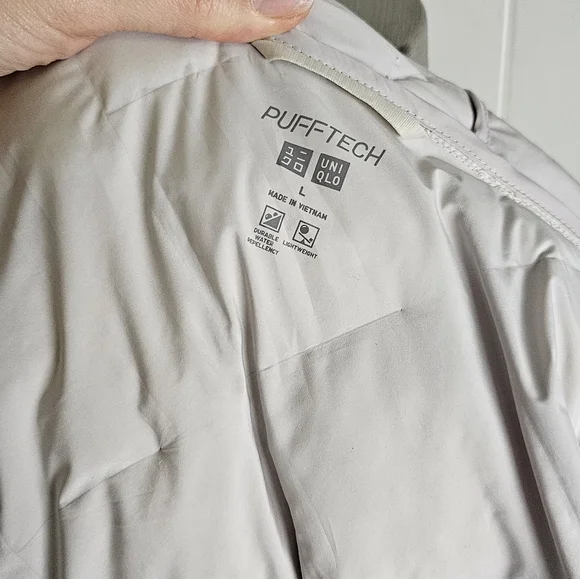Uniqlo Women's Light Gray Puffer Jacket PUFFTECH Parka Size L - Picture 6 of 8